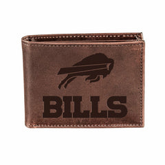 Buffalo Bills, Bi-Fold Wallet, Brown, CH, 100% Genuine Leather - NFL Home