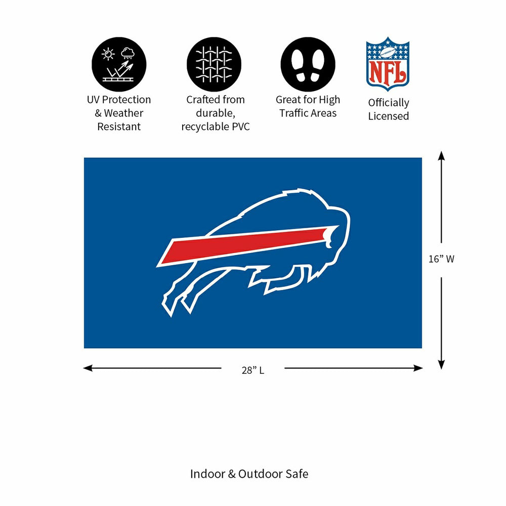 Full Color PVC Mat, 16" x 28", Buffalo Bills - NFL