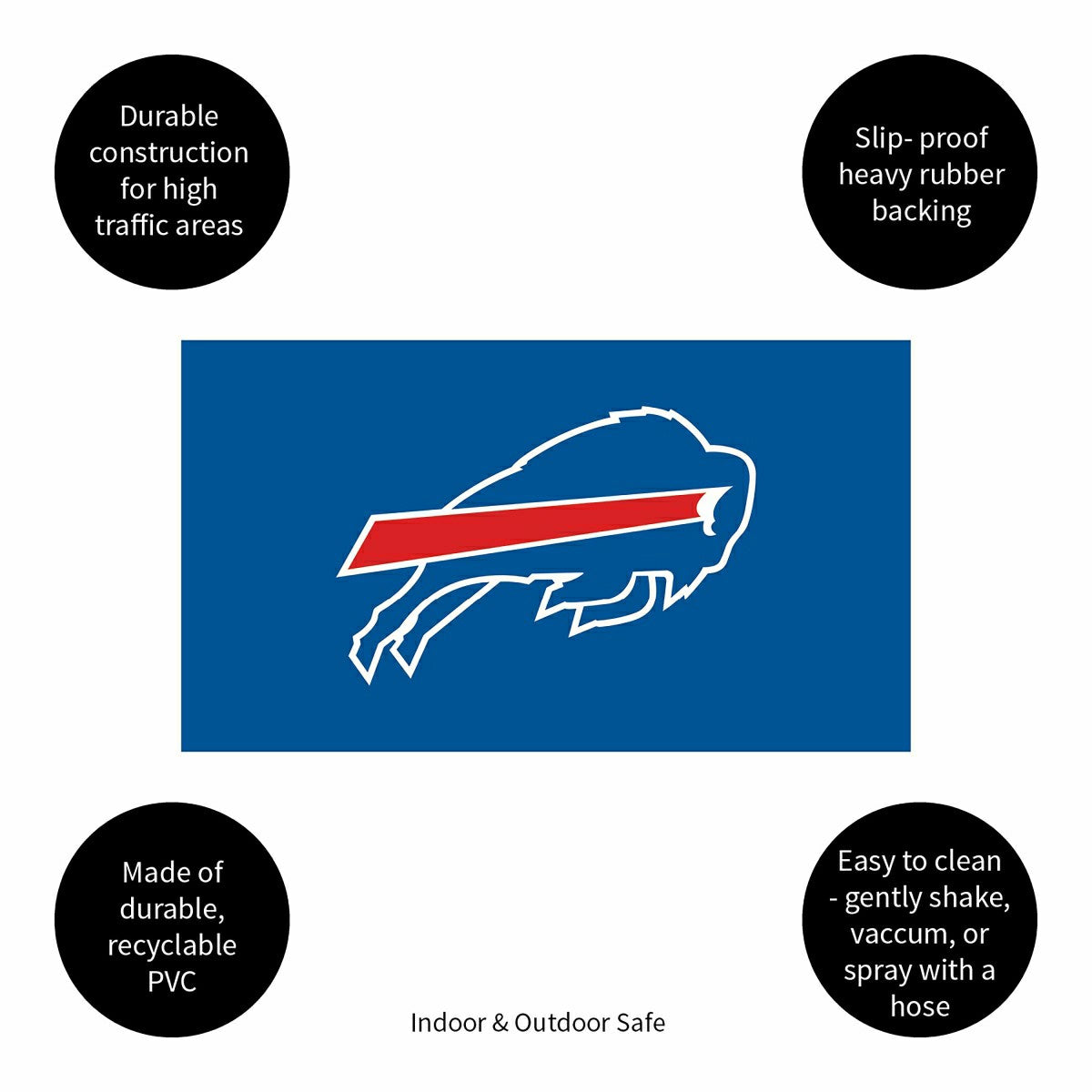 Full Color PVC Mat, 16" x 28", Buffalo Bills - NFL