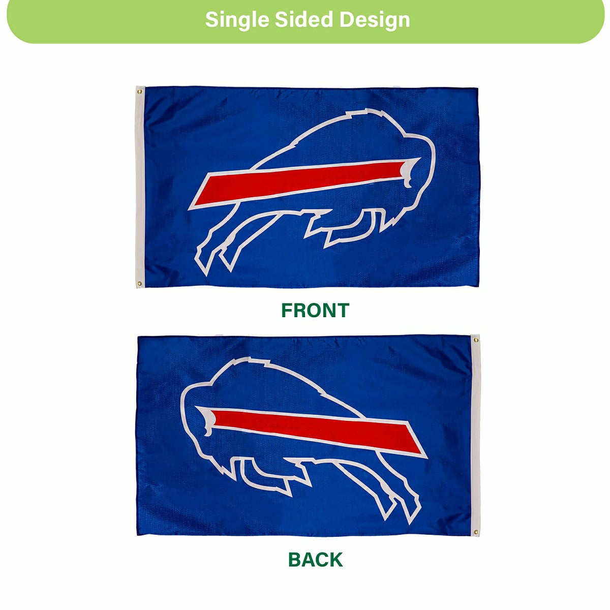 Buffalo Bills Single Sided Estate Flag with 2 Grommets, 3'x5' - NFL Home