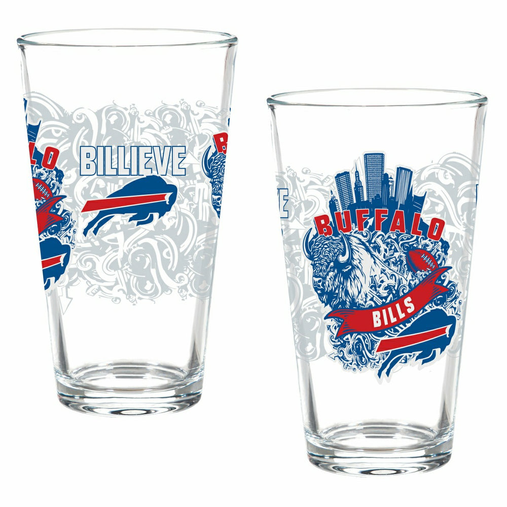 Buffalo Bills 16oz Glass pint, Set of 2 - NFL Home