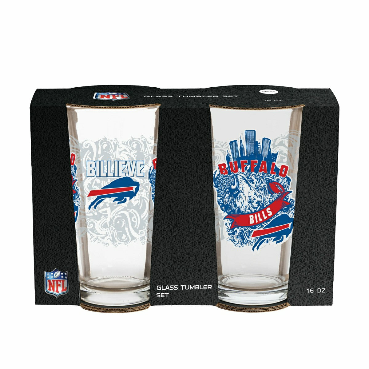 Buffalo Bills 16oz Glass pint, Set of 2 - NFL Home
