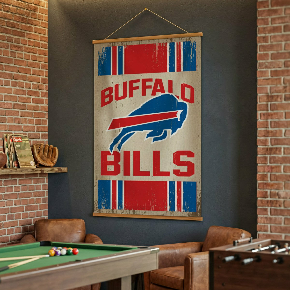 Buffalo Bills, Canvas Wall Tapestry, Large, 54x36 - NFL Home