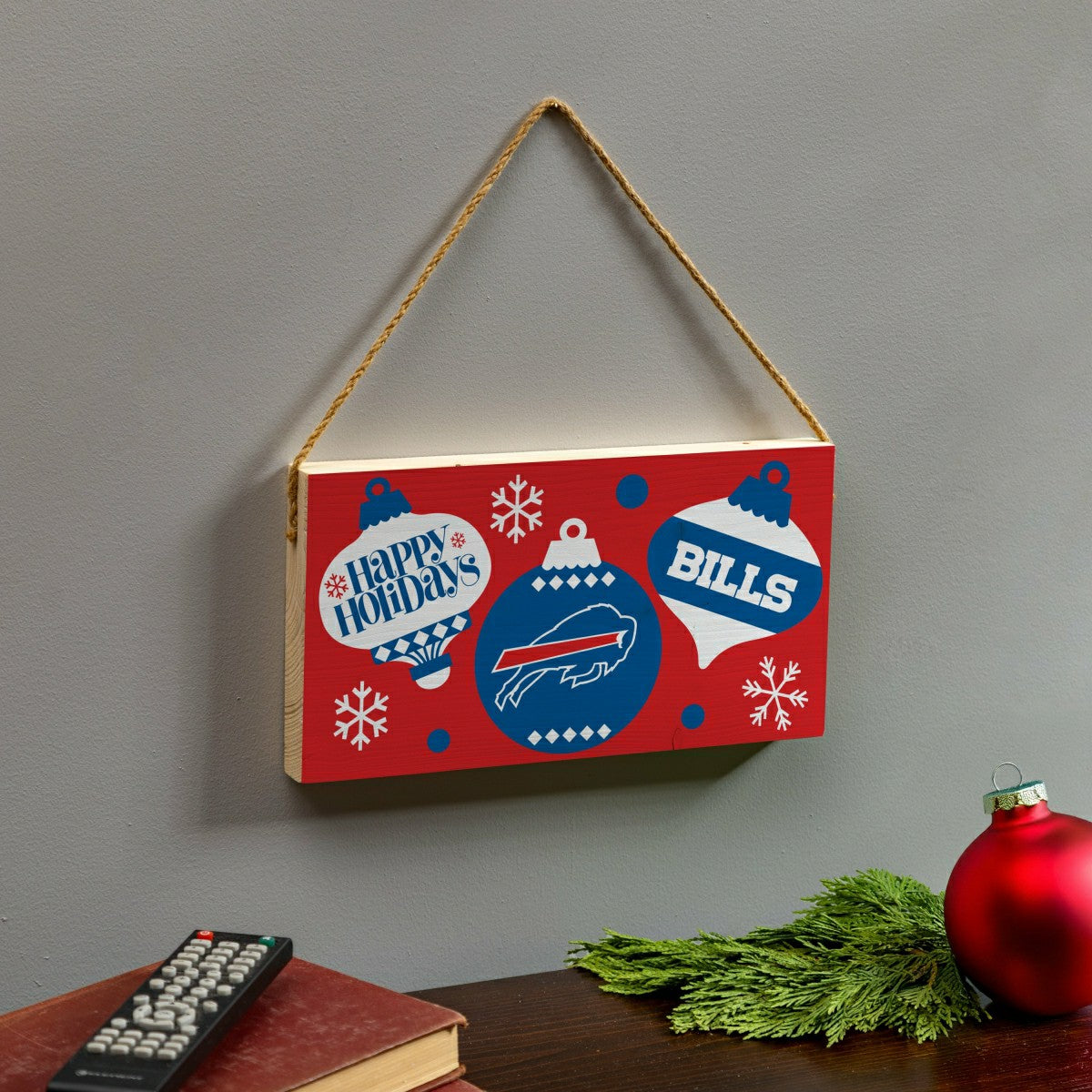 Buffalo Bills Holiday Wood Wall Sign, 6x11 - NFL Home