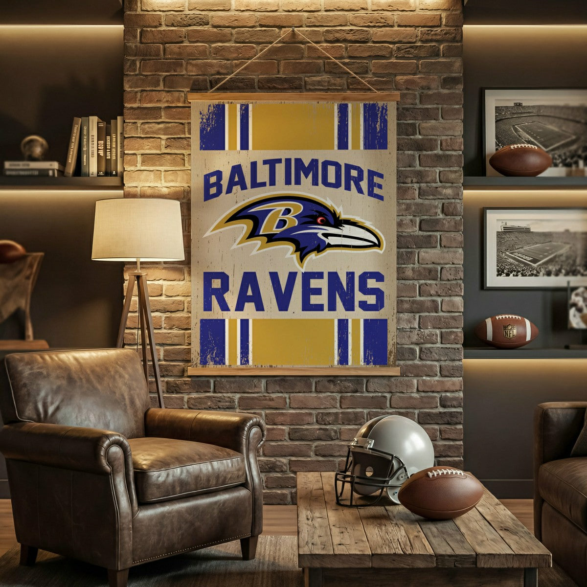 Baltimore Ravens, Canvas Wall Tapestry, Large, 54x36 - NFL Home
