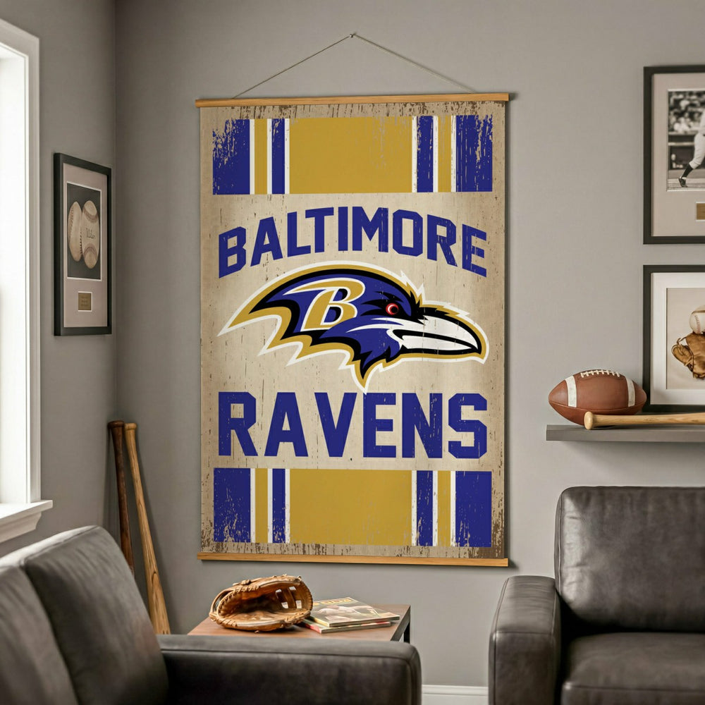 Baltimore Ravens, Canvas Wall Tapestry, Large, 54x36 - NFL Home