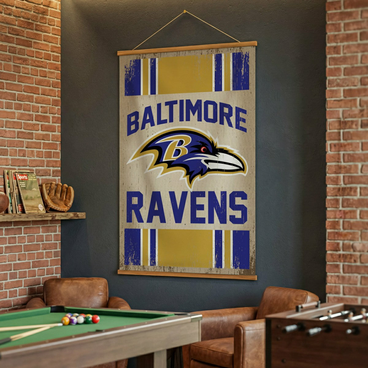 Baltimore Ravens, Canvas Wall Tapestry, Large, 54x36 - NFL Home