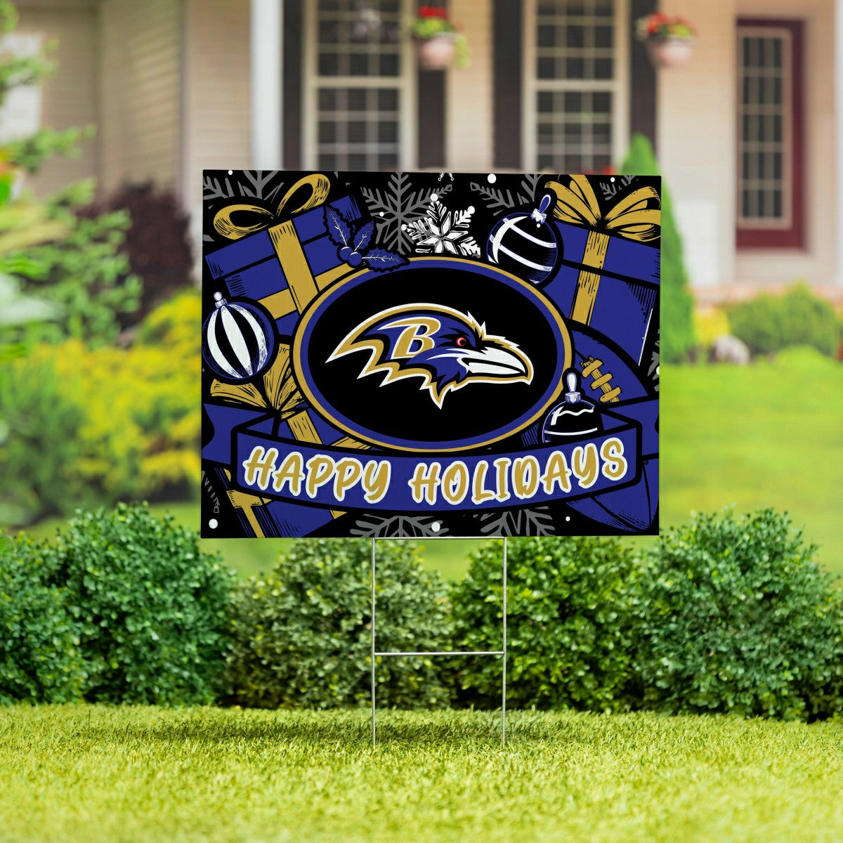 Baltimore Ravens Yard Sign, Holiday - NFL Home