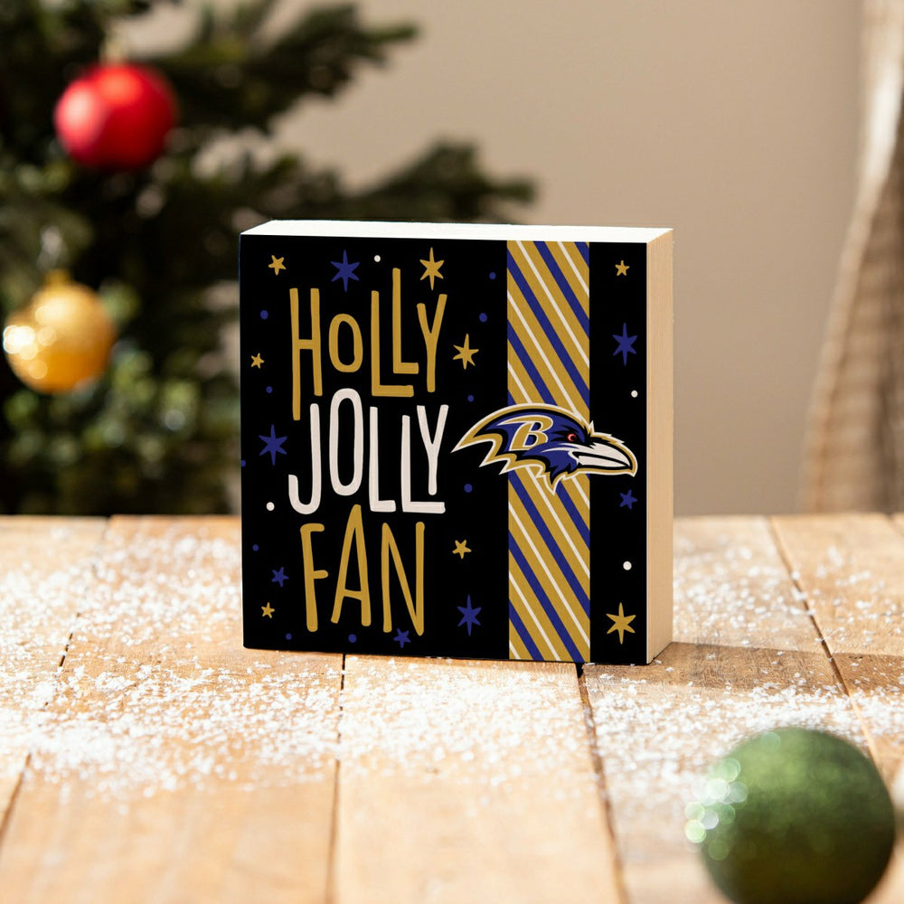 Baltimore Ravens Block, Holiday, 6x6 - NFL Home