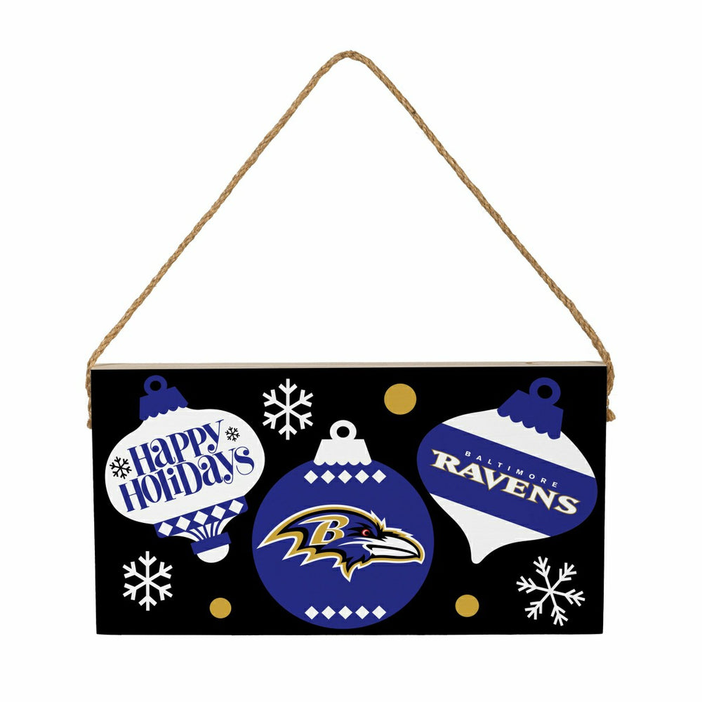 Baltimore Ravens Holiday Wood Wall Sign, 6x11 - NFL Home