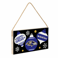 Baltimore Ravens Holiday Wood Wall Sign, 6x11 - NFL Home