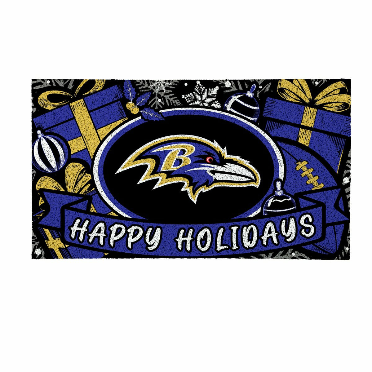 Baltimore Ravens Holiday PVC Mat, 28"x16" - NFL