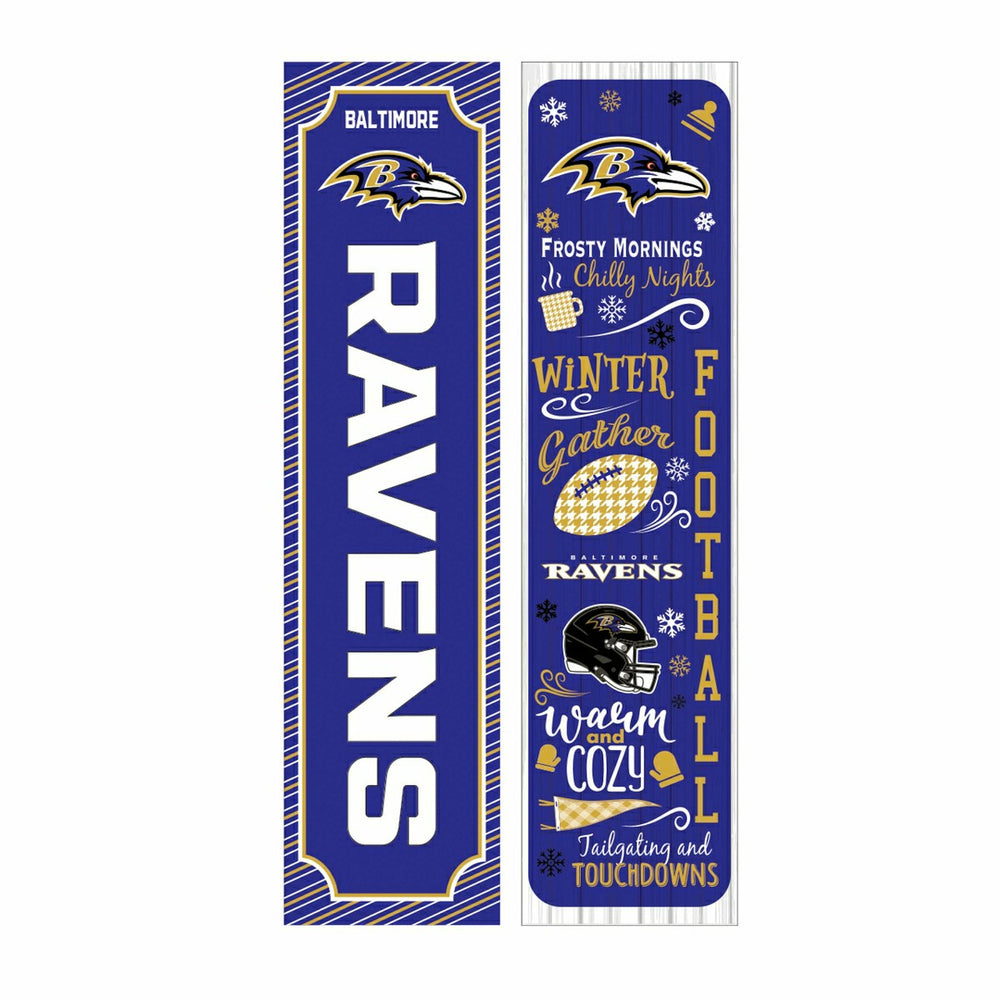 46" Double Sided Leaner, Baltimore Ravens, Winter Seasonal - NFL Home