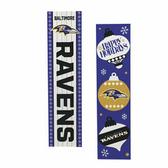 47" Double Sided Leaner, Baltimore Ravens, Christmas - NFL Home