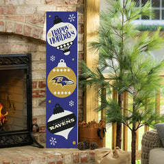 47" Double Sided Leaner, Baltimore Ravens, Christmas - NFL Home