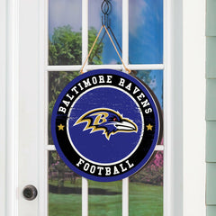 Baltimore Ravens Round Door Décor with Hanging Rope, 18x18 - NFL Home