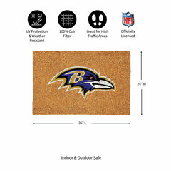 Baltimore Ravens Large Full Color Coir Mat, 36"x24" - NFL