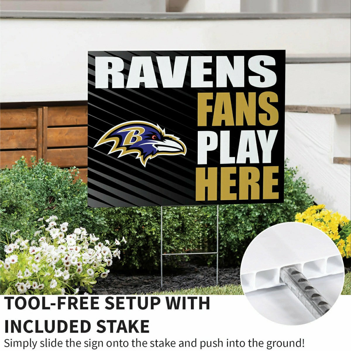 Baltimore Ravens Coroplast Yard Sign "Fans Play Here" - NFL Home