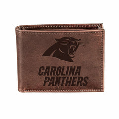 Carolina Panthers, Bi-Fold Wallet, Brown, CH, 100% Genuine Leather - NFL Home