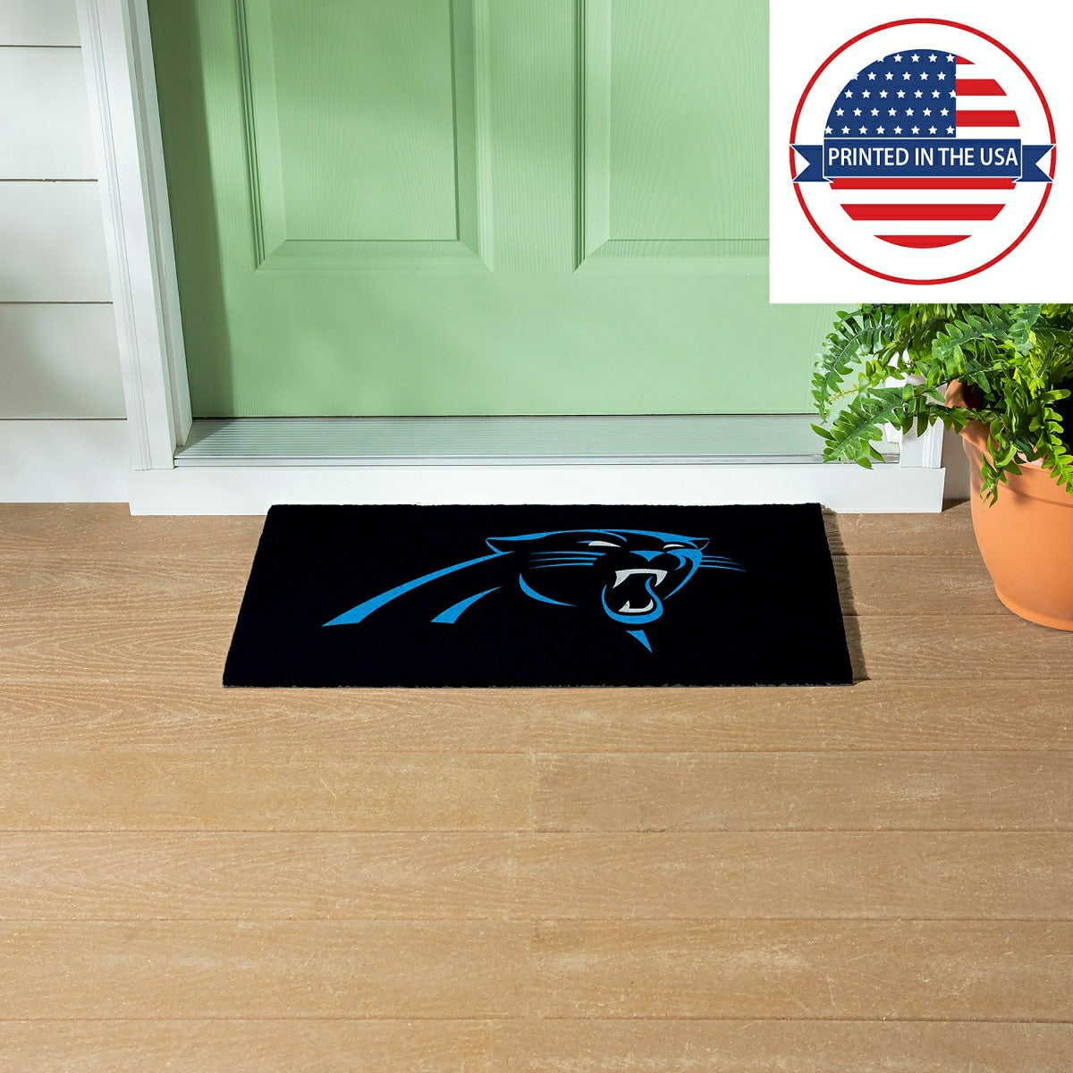 Full Color PVC Mat, 16" x 28", Carolina Panthers - NFL