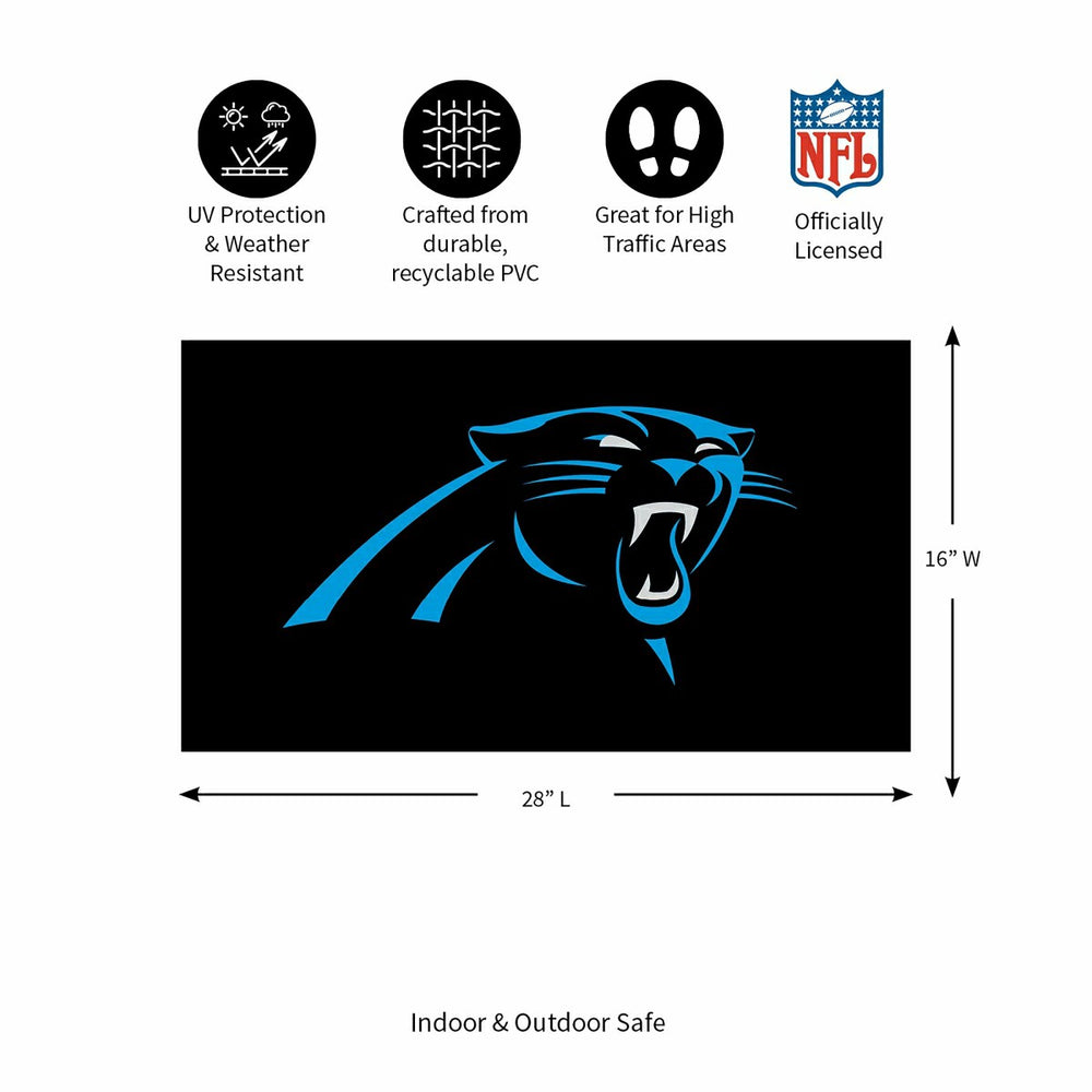 Full Color PVC Mat, 16" x 28", Carolina Panthers - NFL