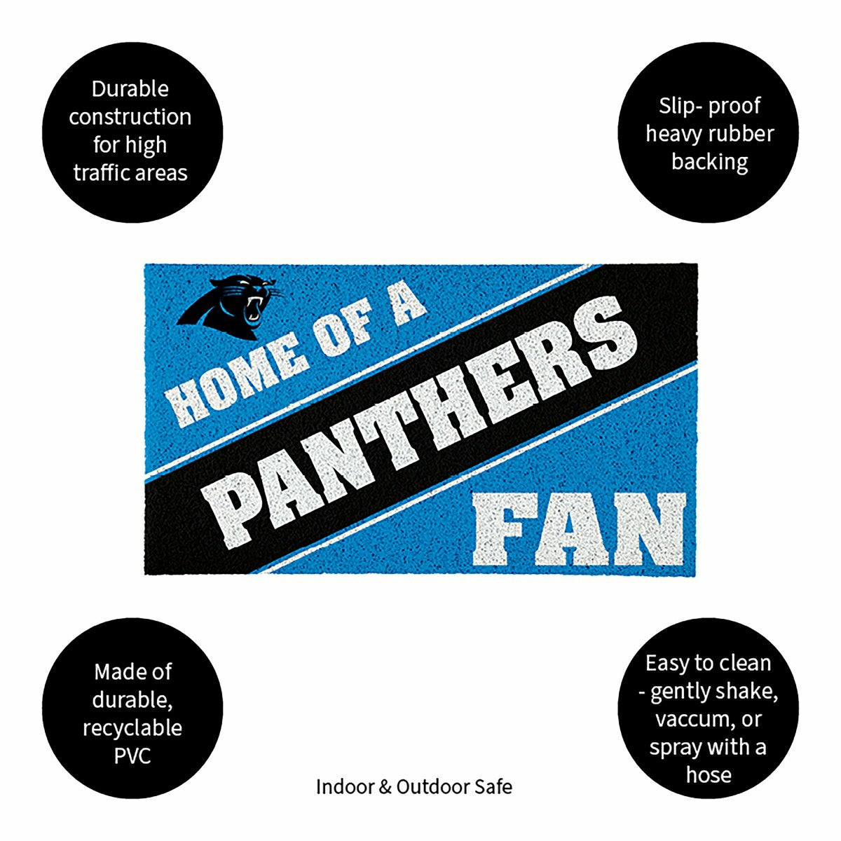 Carolina Panthers, PVC Mat COLOR, Home of a Fan - NFL