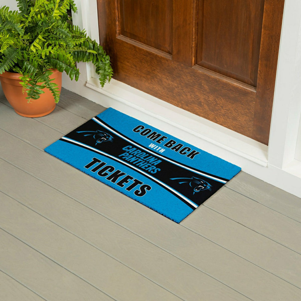 28" x 16" PVC Trapper Mat, Come Back with Tickets, Carolina Panthers - NFL