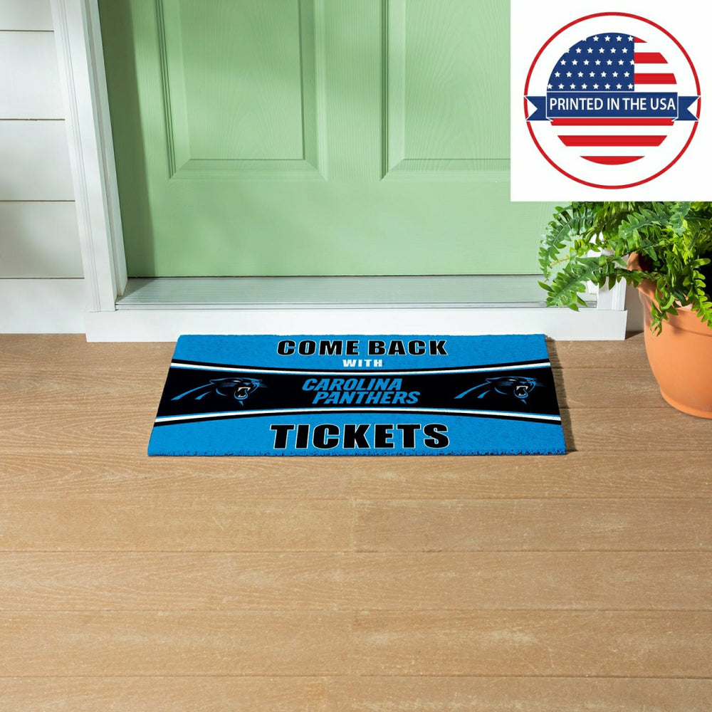 28" x 16" PVC Trapper Mat, Come Back with Tickets, Carolina Panthers - NFL