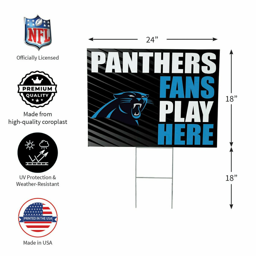 Carolina Panthers Coroplast Yard Sign "Fans Play Here" - NFL Home
