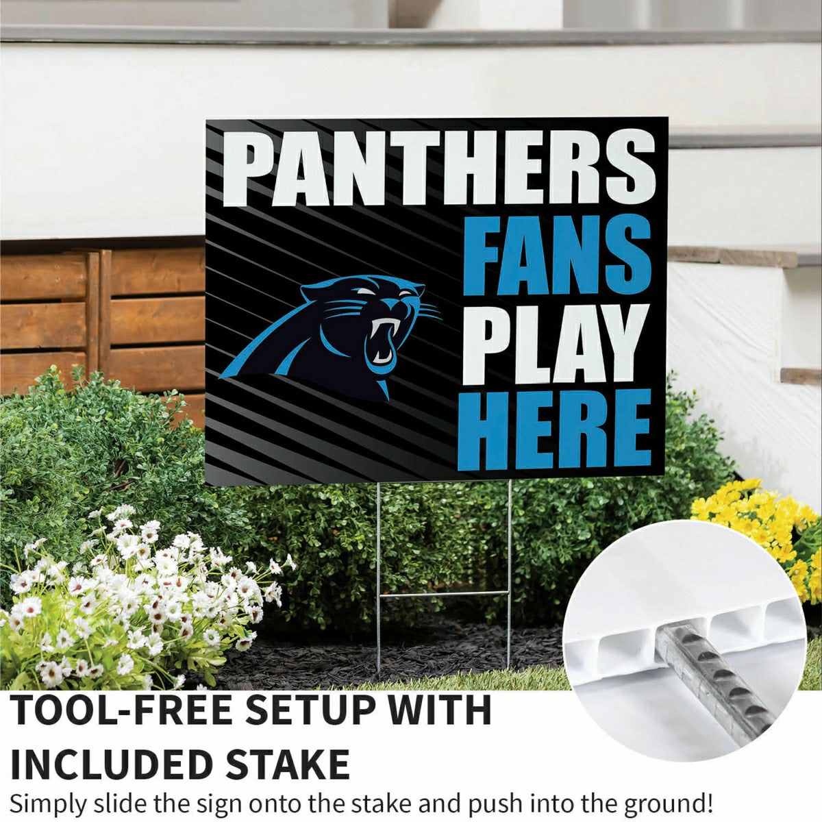 Carolina Panthers Coroplast Yard Sign "Fans Play Here" - NFL Home