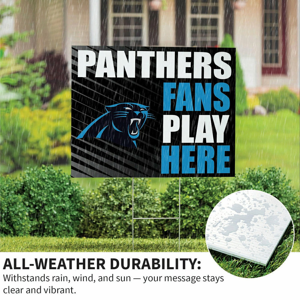 Carolina Panthers Coroplast Yard Sign "Fans Play Here" - NFL Home