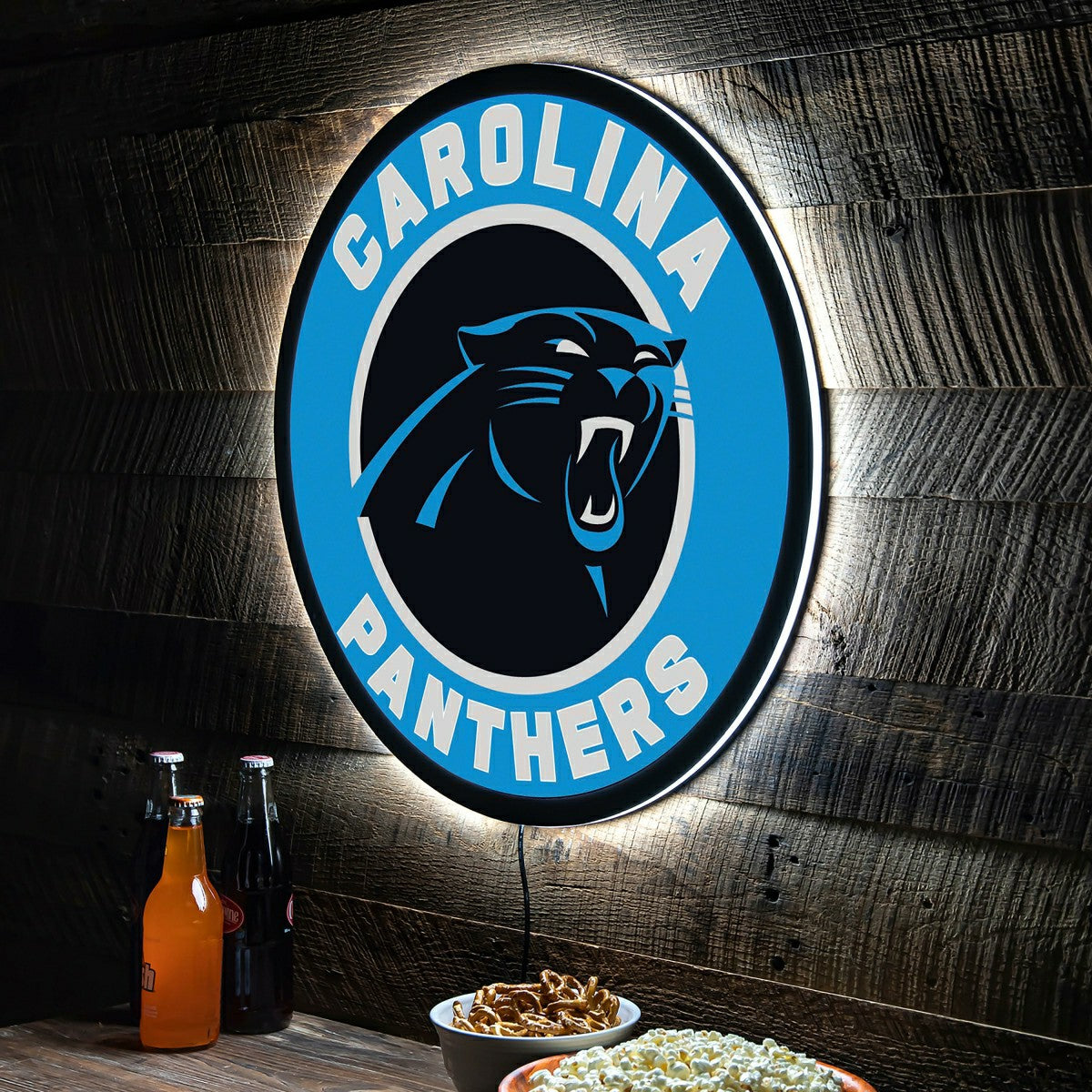LED Wall Decor, Round, Carolina Panthers - NFL Home