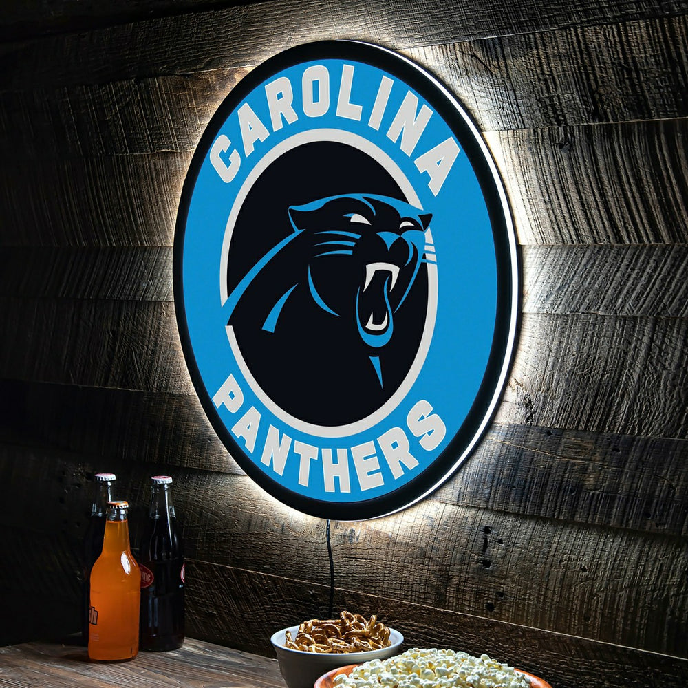 LED Wall Decor, Round, Carolina Panthers - NFL Home