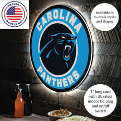 LED Wall Decor, Round, Carolina Panthers - NFL Home