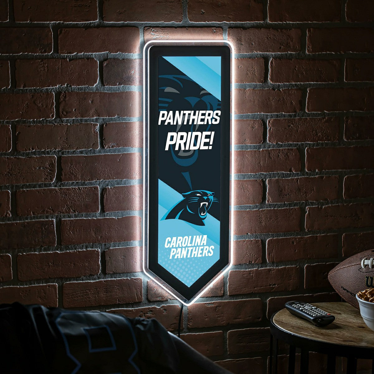 LED Wall Decor, Pennant, Carolina Panthers - NFL Home