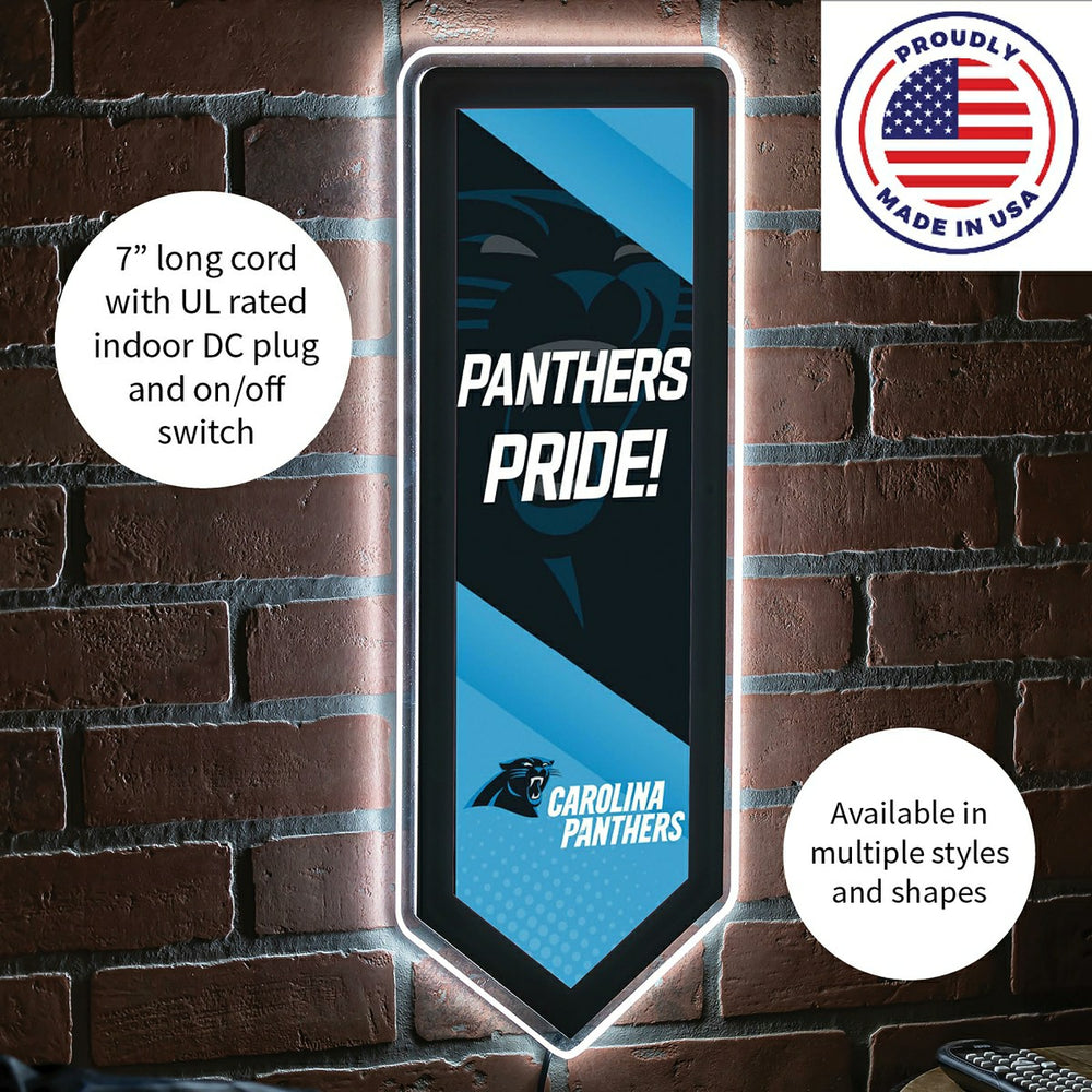 LED Wall Decor, Pennant, Carolina Panthers - NFL Home