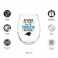 Carolina Panthers, 17oz Boxed Stemless Wine - NFL Home