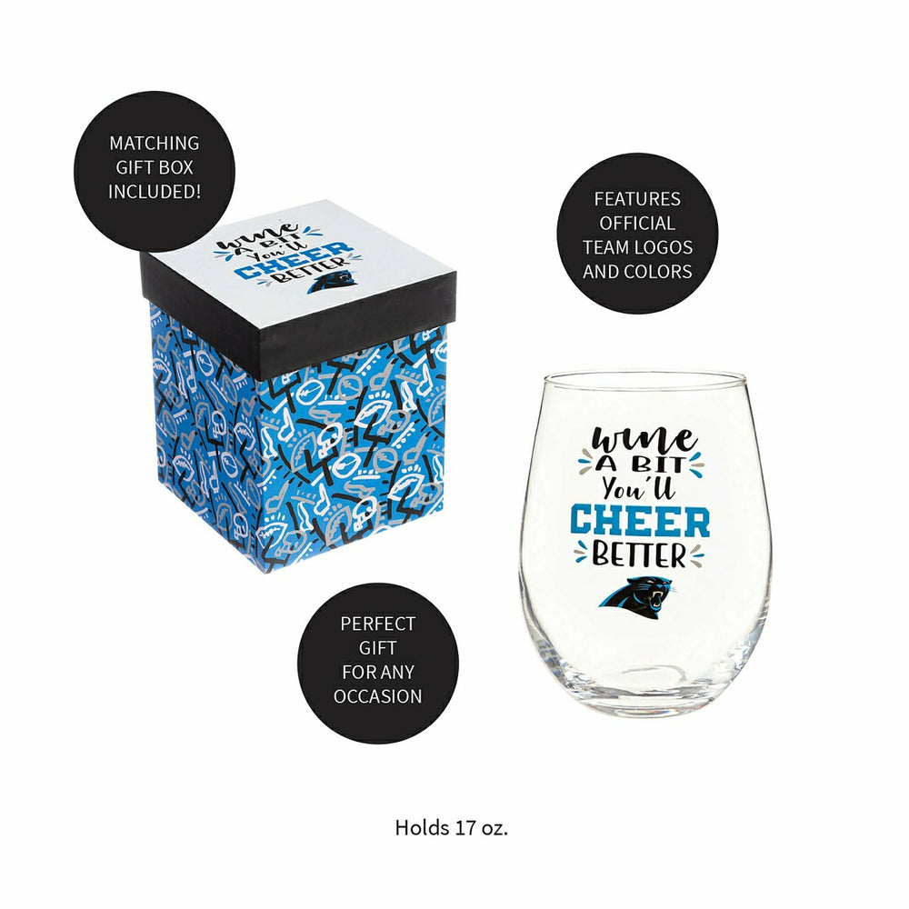 Carolina Panthers, 17oz Boxed Stemless Wine - NFL Home