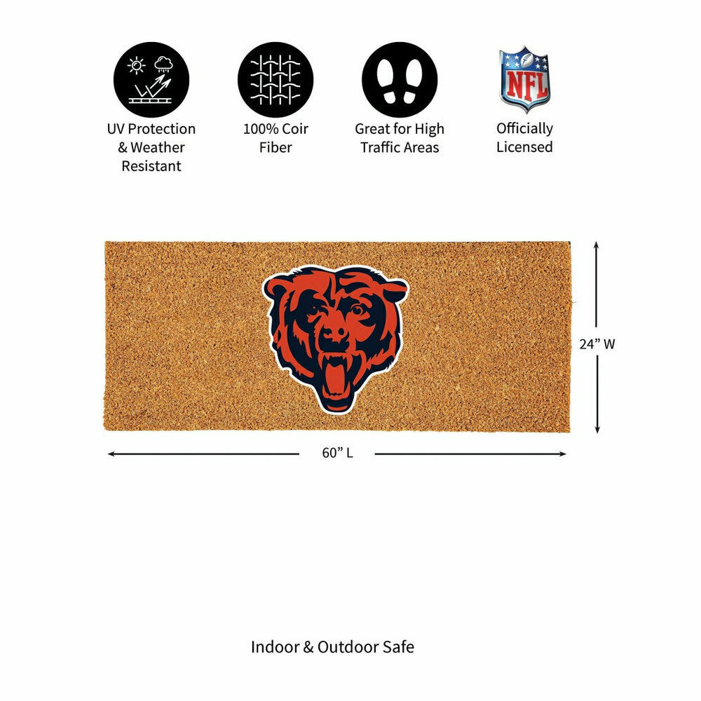 Chicago Bears Extra Large Full Color Coir Mat, 60"x24" - NFL