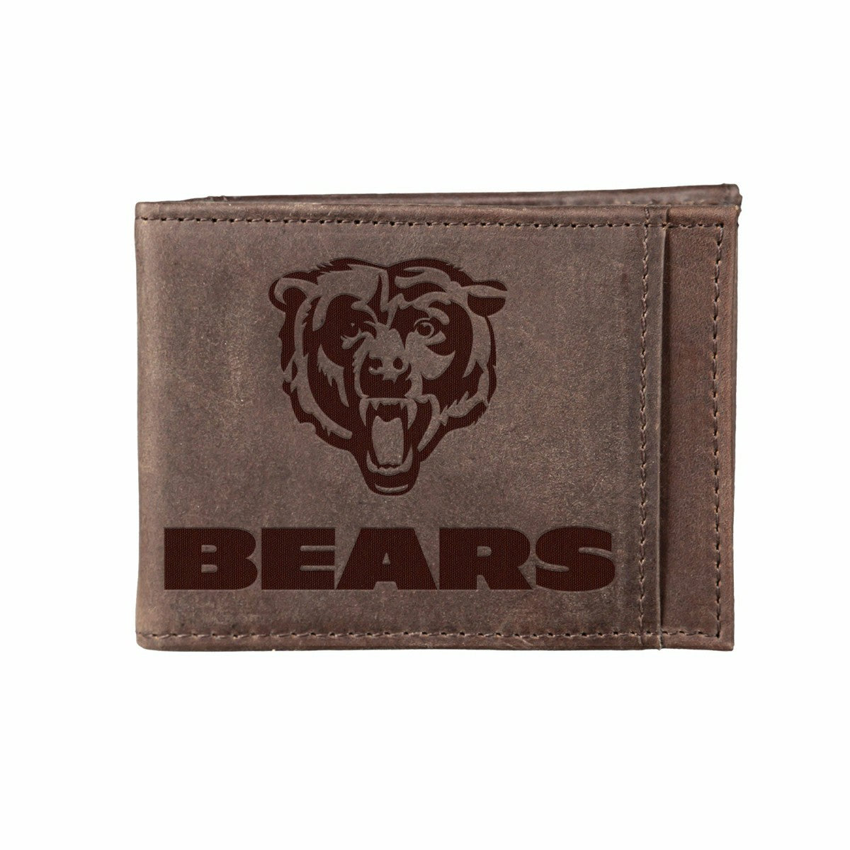 Front Pocket Wallet w/ RFID Blocking, Chicago Bears, Brown - NFL Home