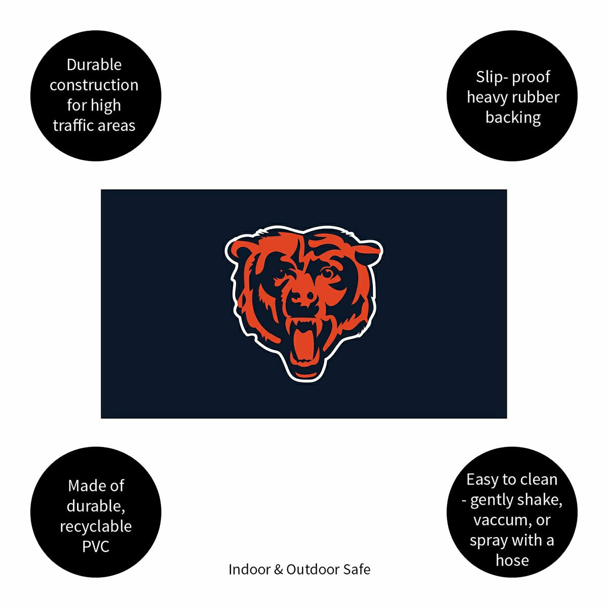 Full Color PVC Mat, 16" x 28", Chicago Bears - NFL
