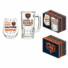 Chicago Bears, Stemless 17OZ Wine & Beer 16 OZ Gift Set - NFL Home