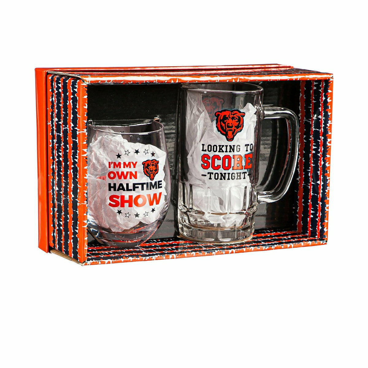 Chicago Bears, Stemless 17OZ Wine & Beer 16 OZ Gift Set - NFL Home