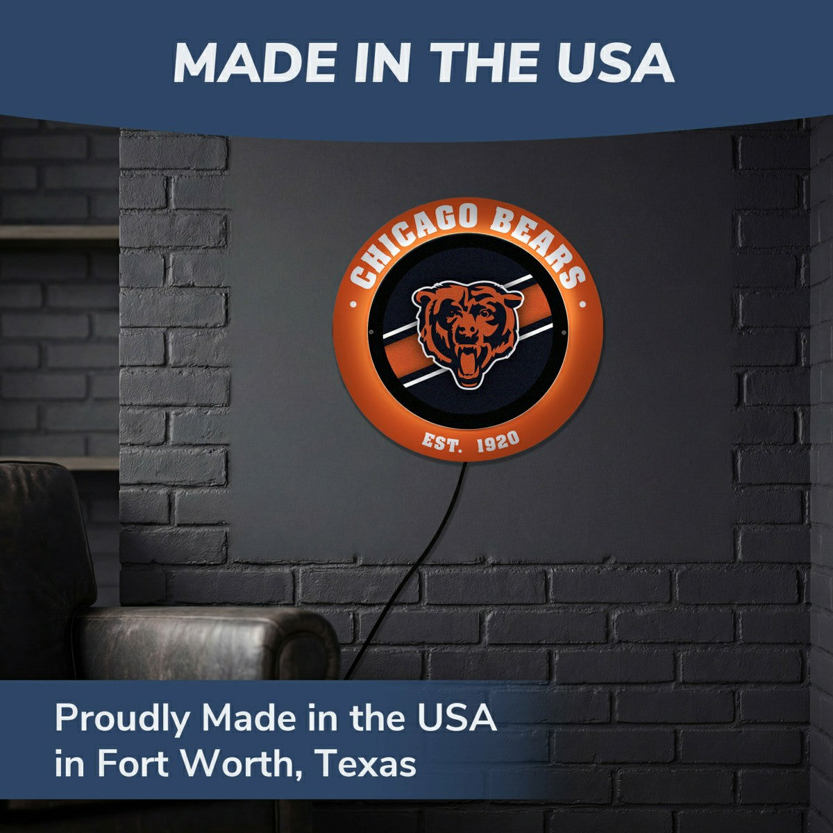 Chicago Bears, Metal Lite, Round - NFL
