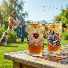 Chicago Bears 16oz Glass pint, Set of 2 - NFL Home