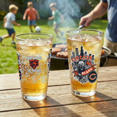 Chicago Bears 16oz Glass pint, Set of 2 - NFL Home