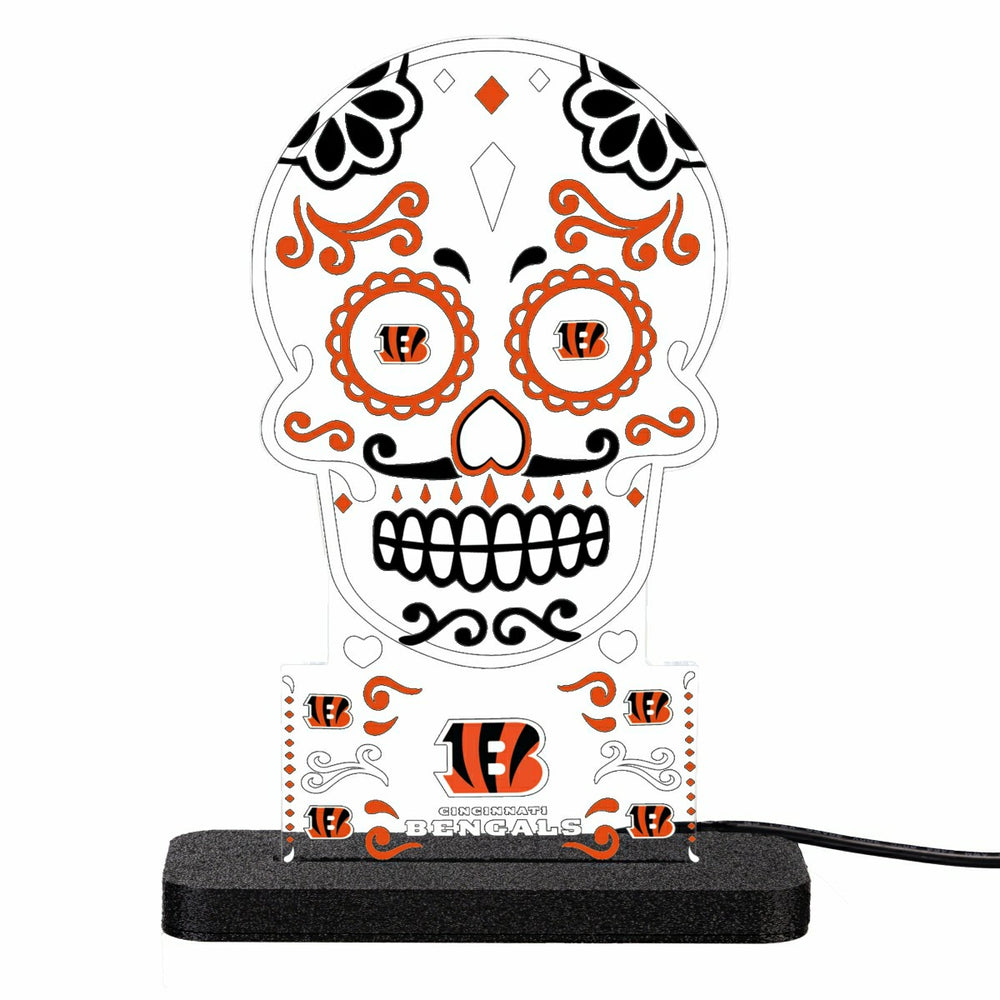 Cincinnati Bengals NFL Football Sugar Skull Desklite LED Decor - NFL Home