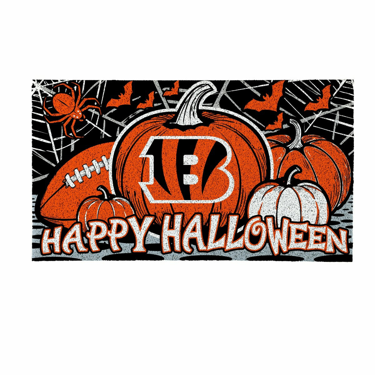 Cincinnati Bengals Halloween PVC Mat, 28"x16" - NFL