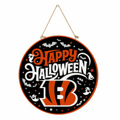 Cincinnati Bengals Halloween Round Door Décor with Hanging Rope, 18x18 - NFL Home
