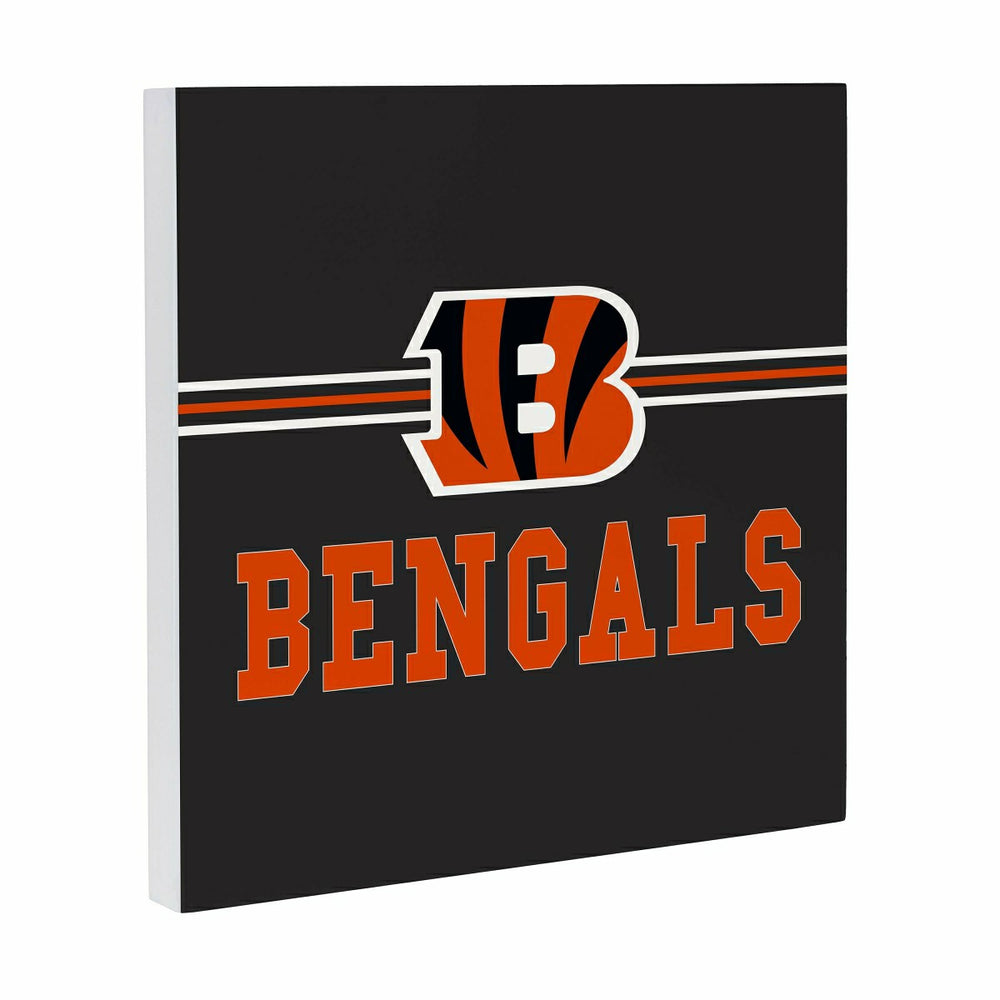 Cincinnati Bengals Wood Wall Sign, 12x12 - NFL Home
